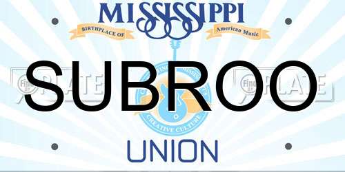 SUBROO Mississippi License Plate