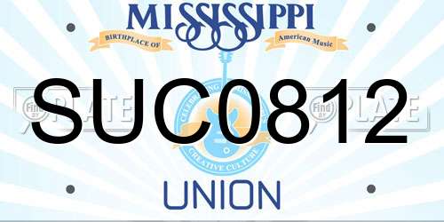 SUC0812 Mississippi License Plate