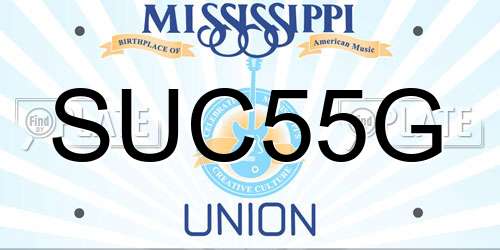 SUC55G Mississippi License Plate