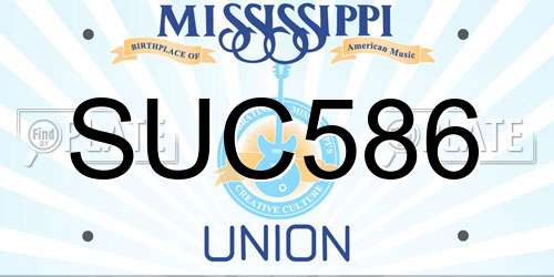SUC586 Mississippi License Plate