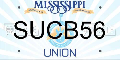SUCB56 Mississippi License Plate