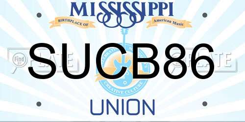 SUCB86 Mississippi License Plate