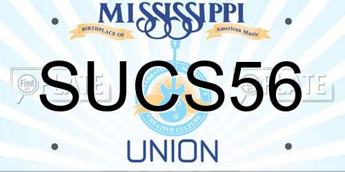 SUCS56 Mississippi License Plate