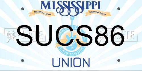 SUCS86 Mississippi License Plate