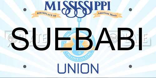SUEBABI Mississippi License Plate