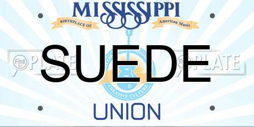 SUEDE Mississippi License Plate