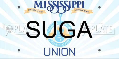 SUGA Mississippi License Plate