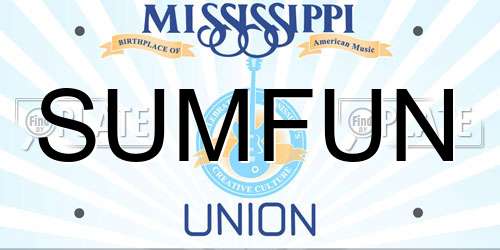 SUMFUN Mississippi License Plate