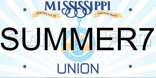SUMMER7 Mississippi License Plate