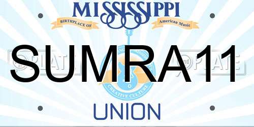SUMRA11 Mississippi License Plate