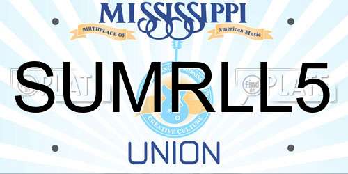 SUMRLL5 Mississippi License Plate