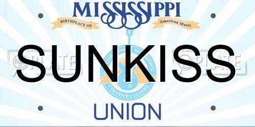 SUNKISS Mississippi License Plate