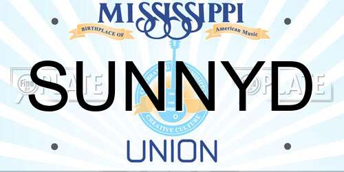 SUNNYD Mississippi License Plate