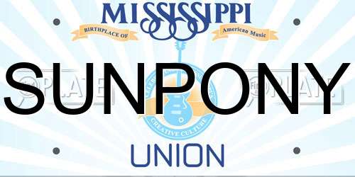 SUNPONY Mississippi License Plate