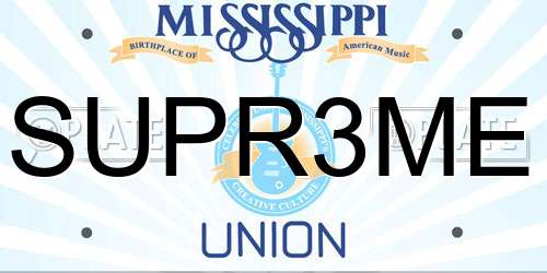 SUPR3ME Mississippi License Plate