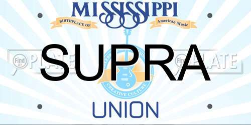 SUPRA Mississippi License Plate