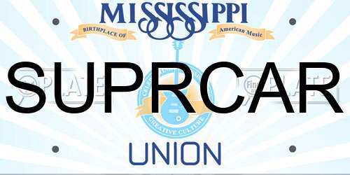 SUPRCAR Mississippi License Plate