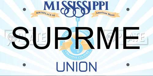 SUPRME Mississippi License Plate