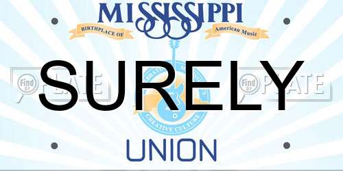 SURELY Mississippi License Plate