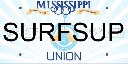 SURFSUP Mississippi License Plate