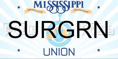 SURGRN Mississippi License Plate