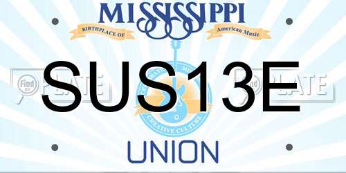 SUS13E Mississippi License Plate
