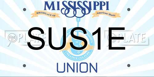 SUS1E Mississippi License Plate
