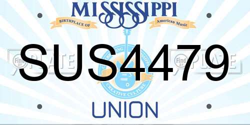 SUS4479 Mississippi License Plate
