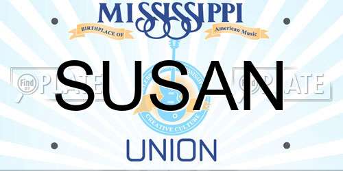 SUSAN Mississippi License Plate