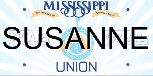 SUSANNE Mississippi License Plate