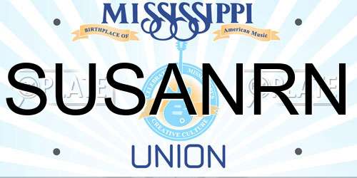 SUSANRN Mississippi License Plate