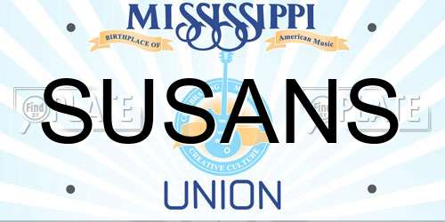 SUSANS Mississippi License Plate