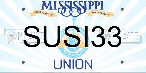 SUSI33 Mississippi License Plate