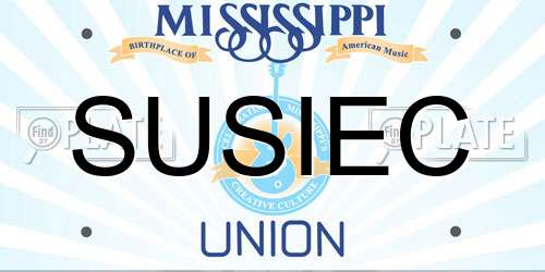 SUSIEC Mississippi License Plate