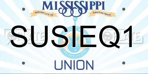 SUSIEQ1 Mississippi License Plate