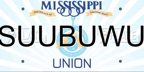 SUUBUWU Mississippi License Plate