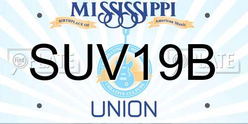 SUV19B Mississippi License Plate