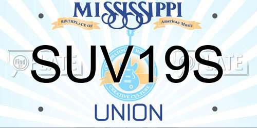 SUV19S Mississippi License Plate