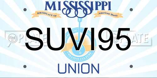 SUVI95 Mississippi License Plate