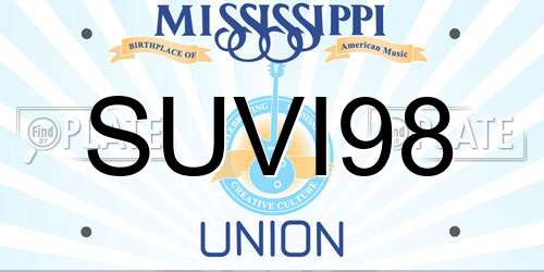 SUVI98 Mississippi License Plate