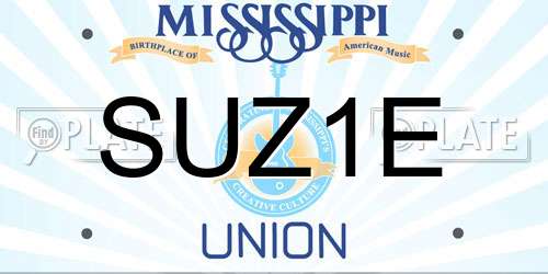SUZ1E Mississippi License Plate