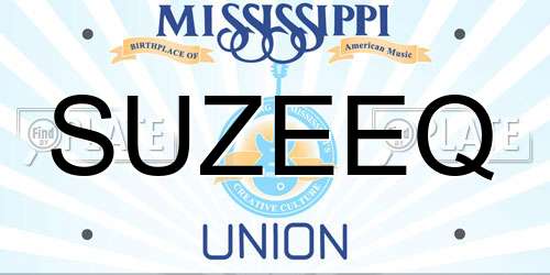 SUZEEQ Mississippi License Plate