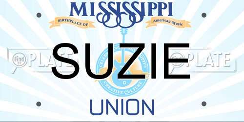 SUZIE Mississippi License Plate