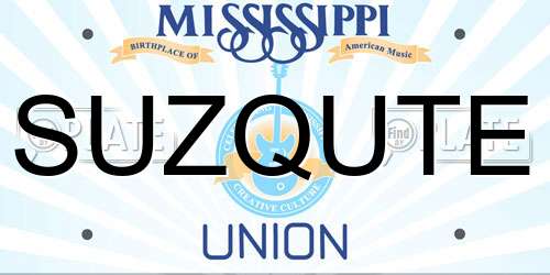 SUZQUTE Mississippi License Plate
