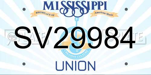 SV29984 Mississippi License Plate