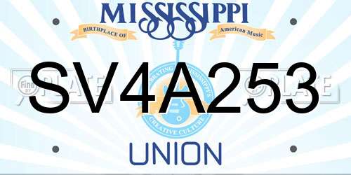 SV4A253 Mississippi License Plate