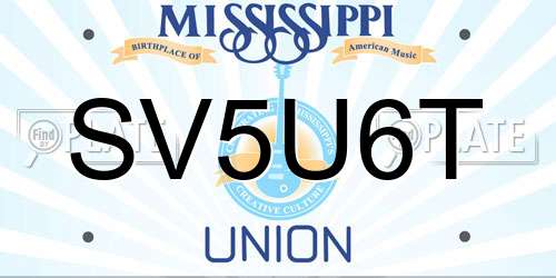 SV5U6T Mississippi License Plate