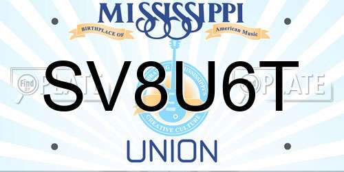 SV8U6T Mississippi License Plate