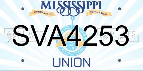 SVA4253 Mississippi License Plate