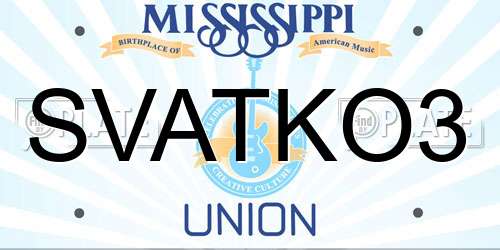 SVATKO3 Mississippi License Plate